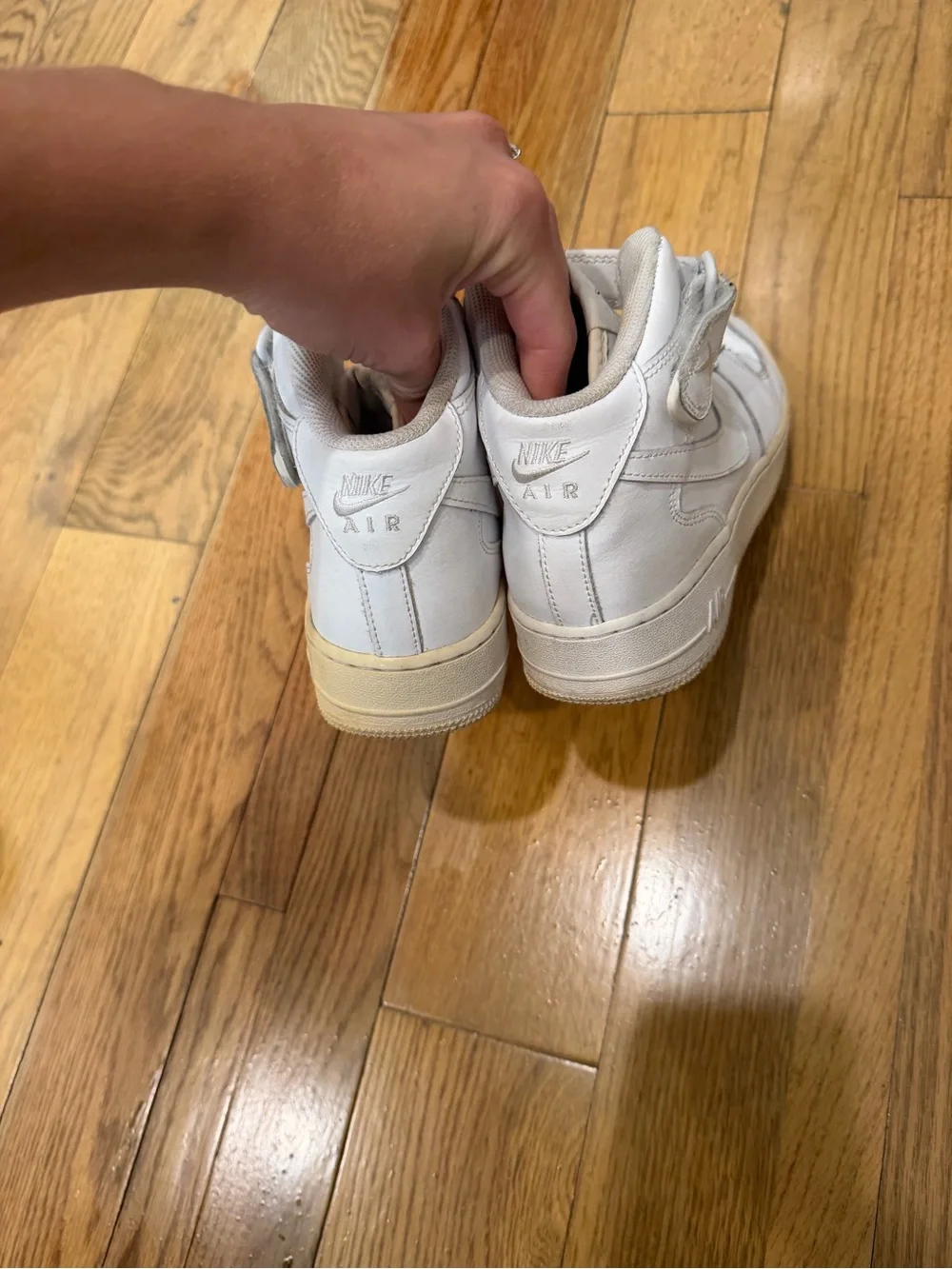Nike White High-Top Sneakers with Cream Sole